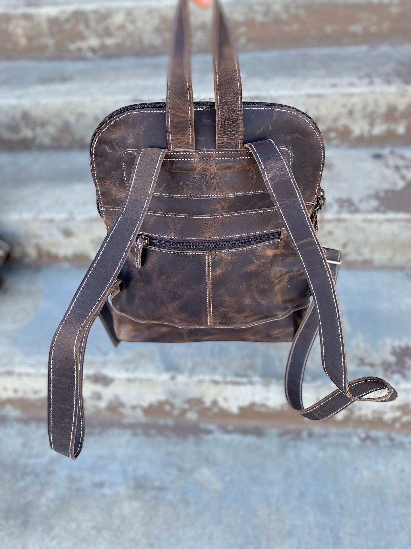 Mini Vintage Leather Longhorns Backpack