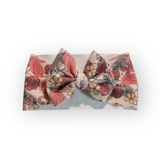 Flamingo Baby Headwrap Bow