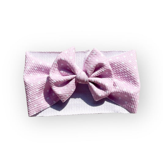 Purple Polka Dot Headwrap Bow