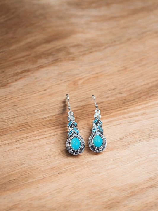 Vintage Turquoise Silver Earrings