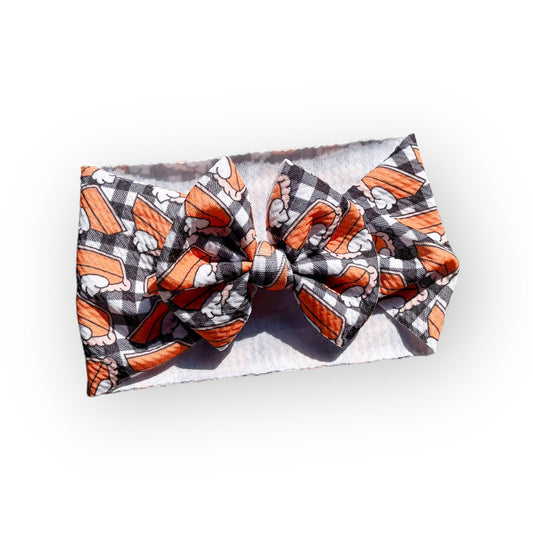 Plaid Pumpkin Pies Headwrap Bow