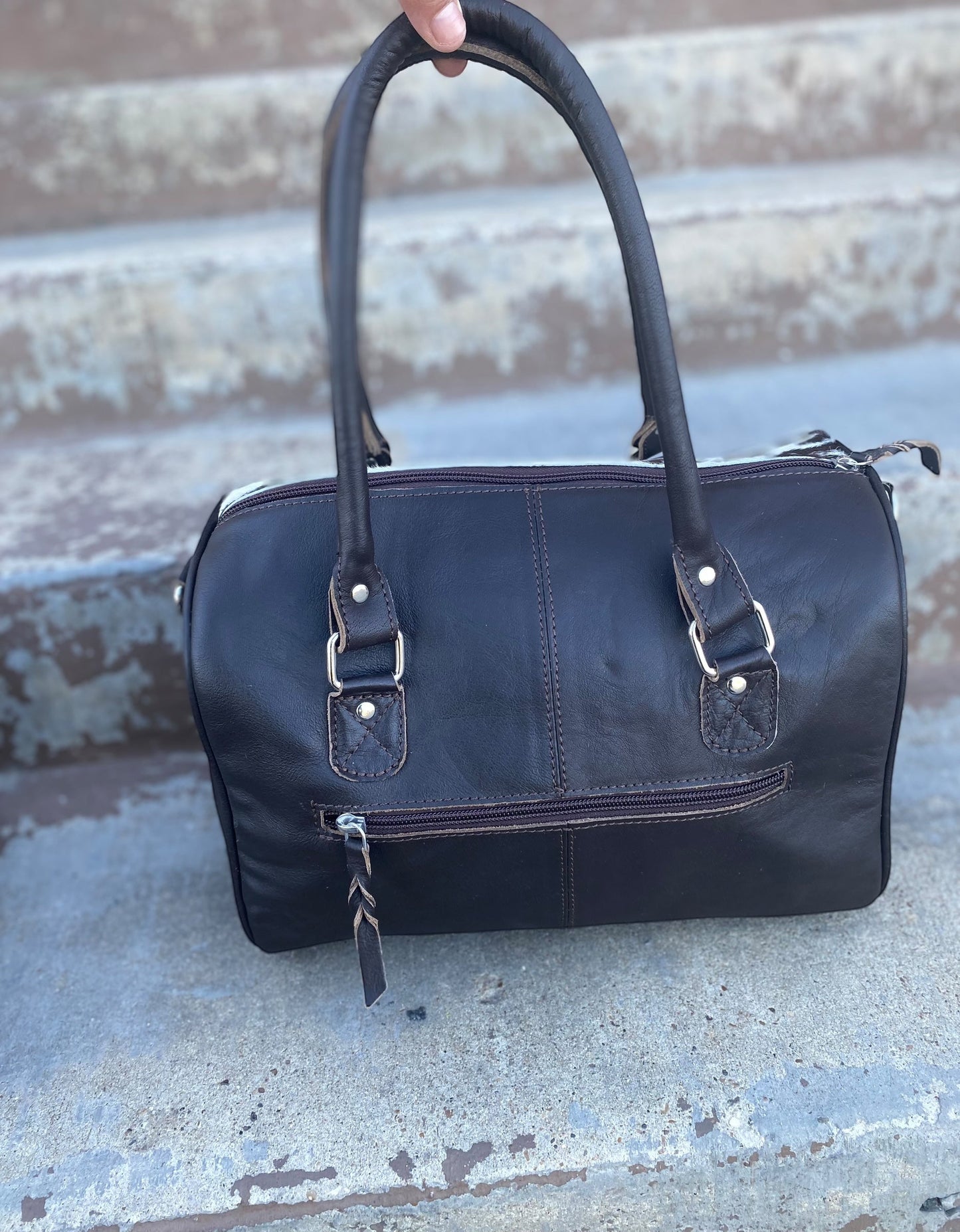 Brown Leather Speedy Cowhide Bag/Crossbody