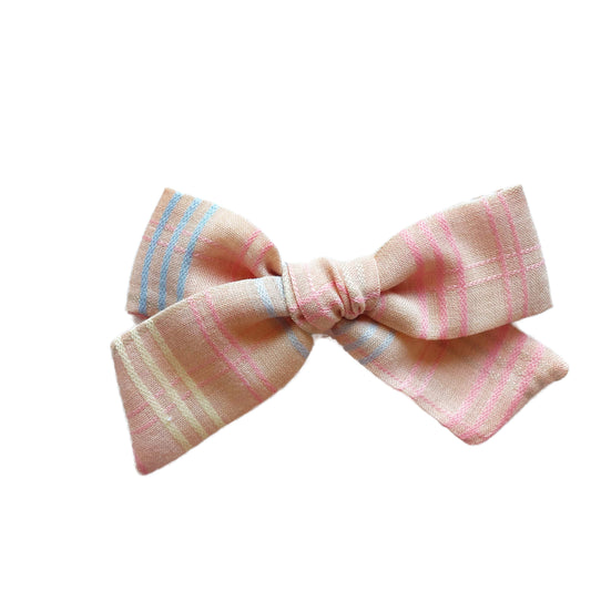 Vintage Creamsicle Plaid Roosevelt Bow