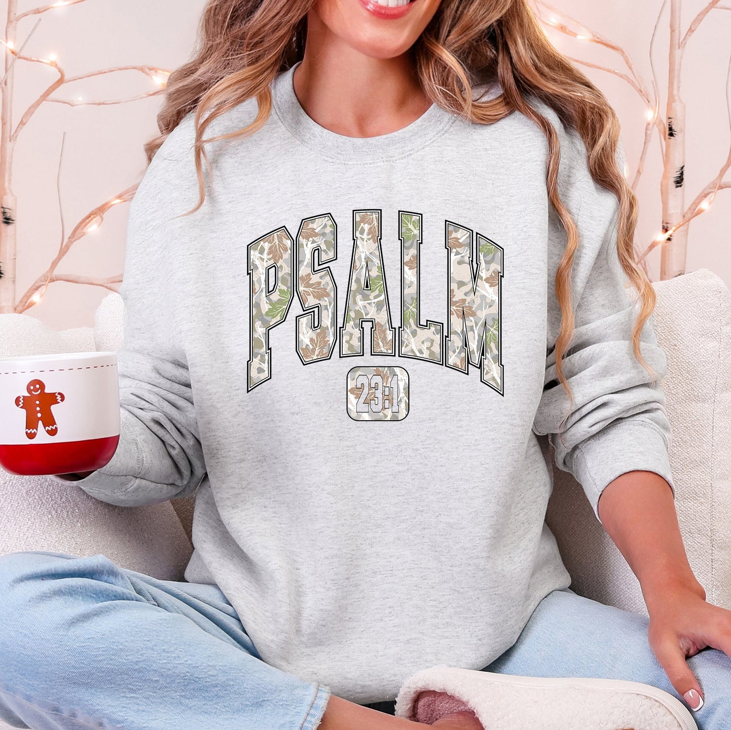 Psalm 23, Camo, Christmas, Faith, Gospel Sweatshirt