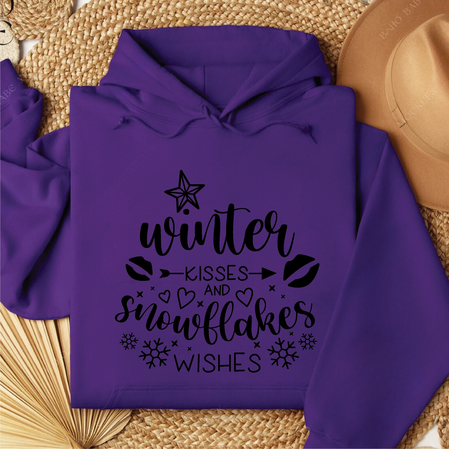 Winter Kisses And Snowflake Wishes Sweatshirts