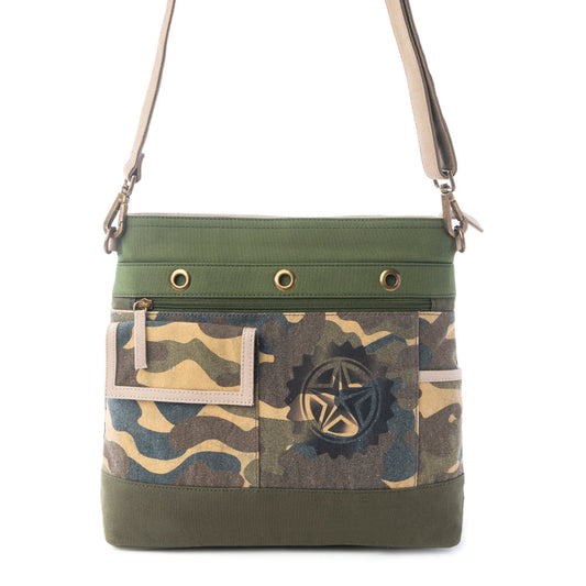 Myra Ranger's Day Crossbody Bag in Army Camo Green