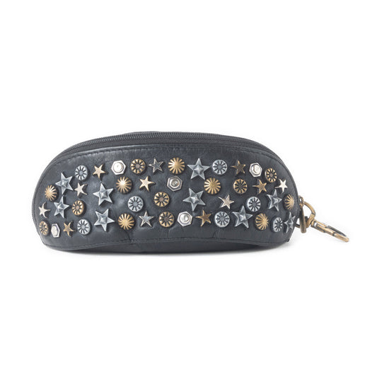 Myra Eclipse Charm Leather Sunglass Case in Midnight Black