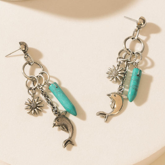 Laguna Luna Earrings in Cyan Silver