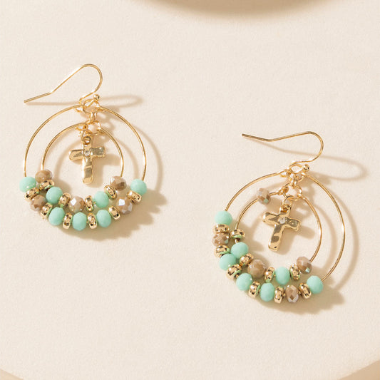 Myra Serenity Earrings in Aqua Gold