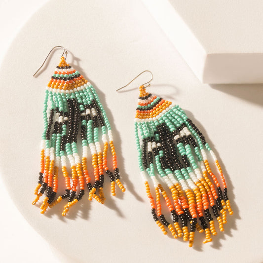 Myra The Eagle Spoke Earrings in Sunny Teal