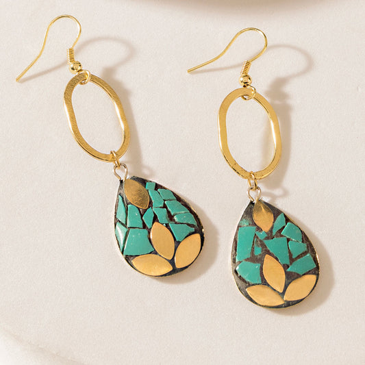 Myra Verdestone Earrings in Desert Teal