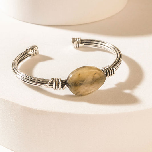 Myra Wanderer's Orb Cuff in Brushed Silver