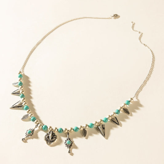 Myra Feather Song Necklace in Nomad Blue