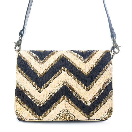 Myra Velvet Ember Crossbody Bag in Golden Shadow
