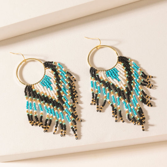 Myra Blueflare Fringe Earrings in Azure Mist