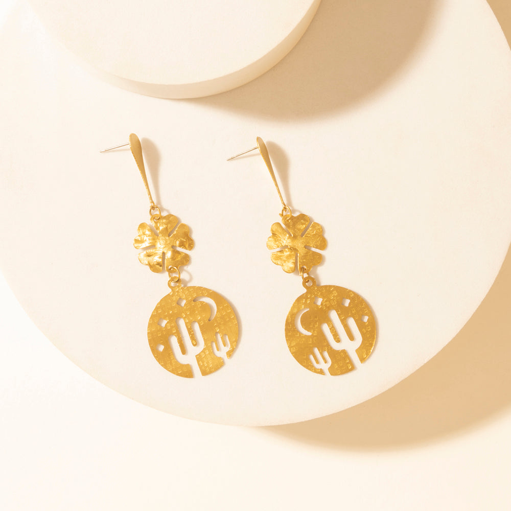 Myra Mojave Moon Earrings in Starshine Gold