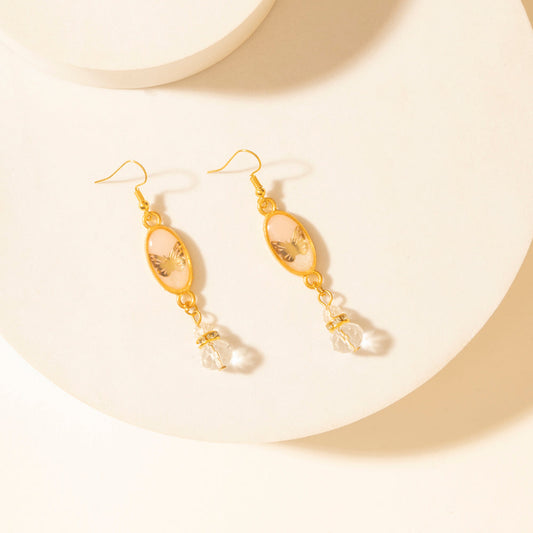 Myra Honey Crystal Dangle Earrings in Dawn Blush