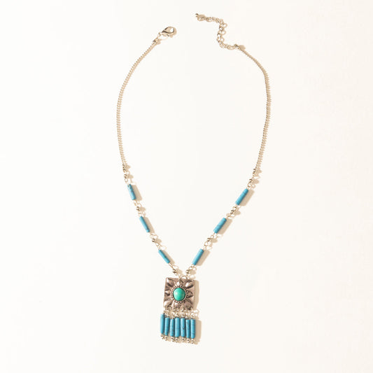 Myra Blue Coyote Necklace in Turquoise Charm