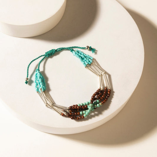 Myra Rustler's Love Beaded Bracelet in Rover Mesa