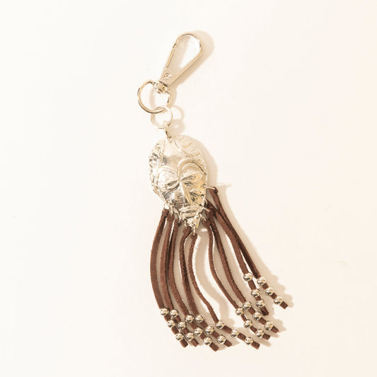 Myra Night Spirit Charm Keychain in Suede Black