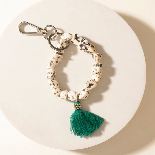 Myra Canyon Storm Tassel Keychain in Speckled Dust