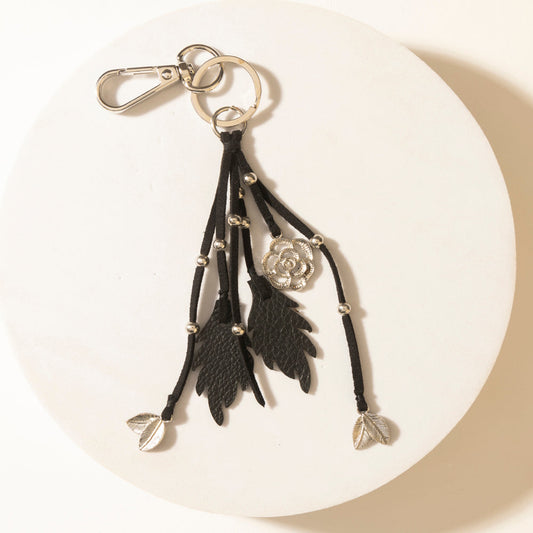 Myra Blackthorn Tassel Keychain in Velvet Black