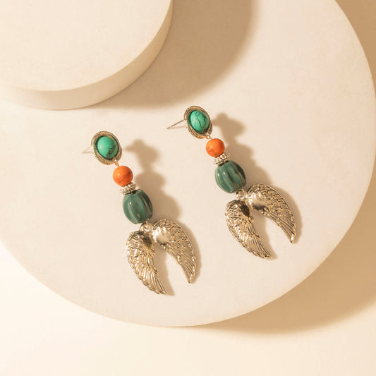 Myra Guardian Wing Dangle Earrings in Sterling Silver
