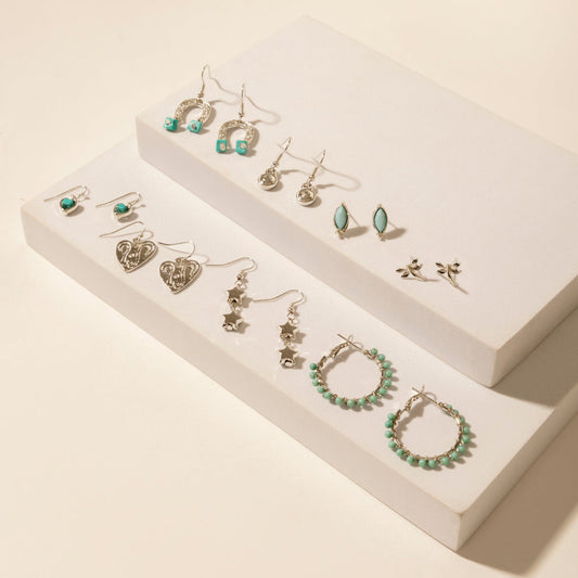 Myra Prairie Trinket Earrings Set in Saddle Silver
