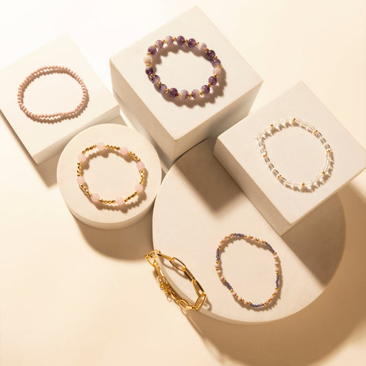 Myra Amethyst Trail Stack Bracelet in Desert Orchid