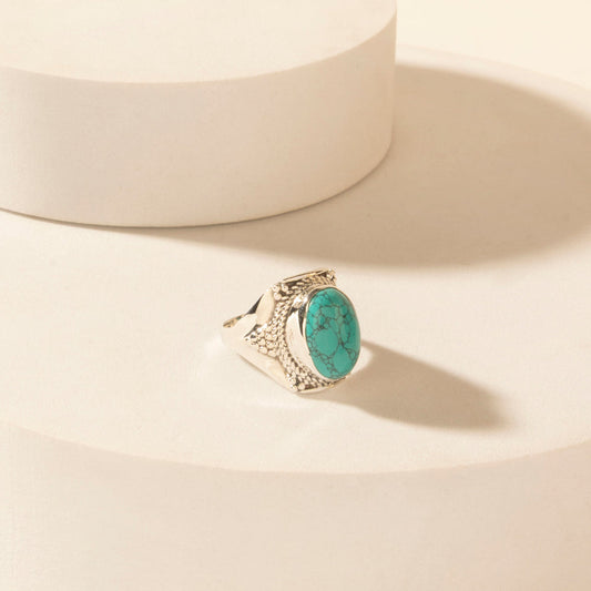 Myra Moonstrike Sterling Silver Ring in Arena Teal