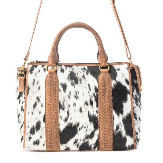 Myra Speckled Range Hairon Leather Concealed Carry Bag in Arctic Storm