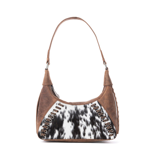 Myra Redrock Vale Embossed Leather Bag in Tobacco Cream