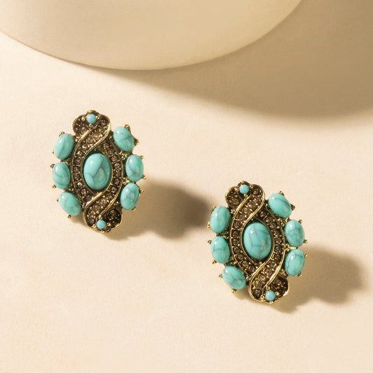 Myra Sage Wind Studs in Desert Turquoise