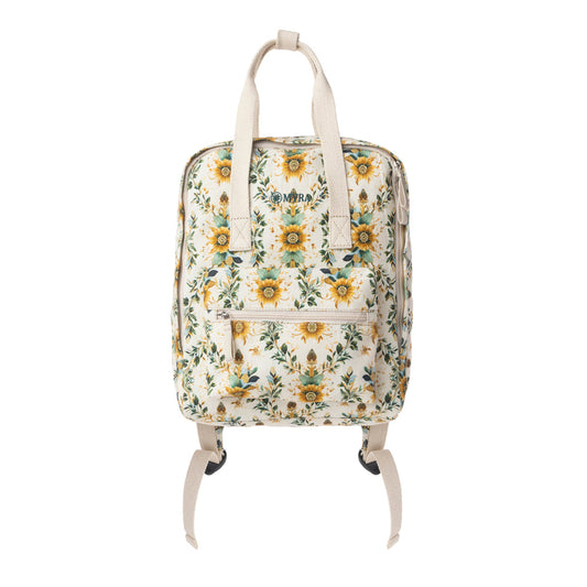 Myra Pine Meadow Cotton & Leather Crossbody Bag in Mustard Cream