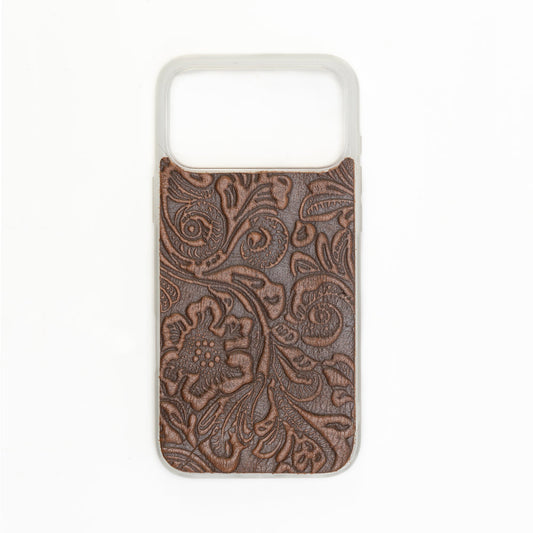 Myra Toolcrest Embossed Leather iPhone 17 Pro Max Mobile Case