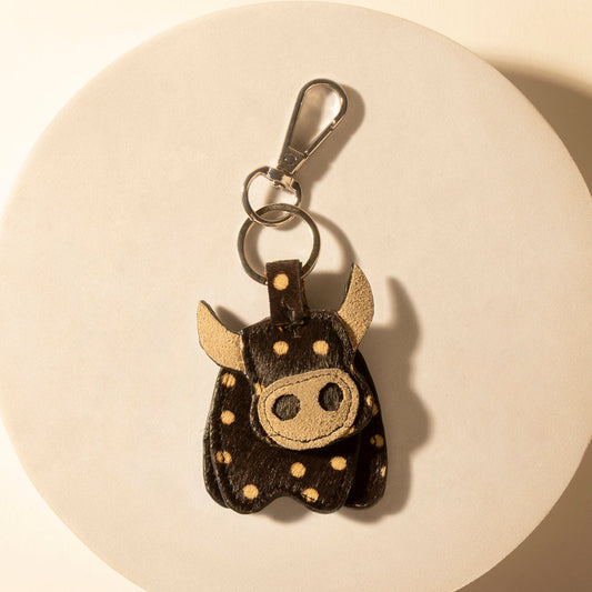 Myra Outpost Bull Keychain in Desert Hide Mix