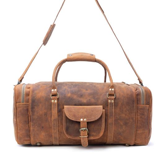 Myra Redmont Leather Traveller Bag in Amber Brown
