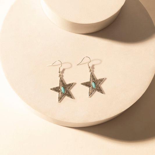 Myra Westward Star Earrings for Women with Turquoise Stone