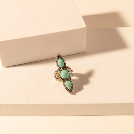 Myra Wildfire Turquoise adjustable Ring for Women with turquoise detail for premium western wear
