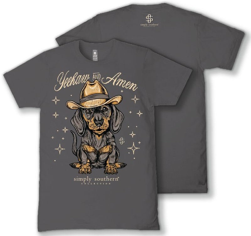 Yeehaw and Amen - Dachshund - F26 - SS - YOUTH T-Shirt