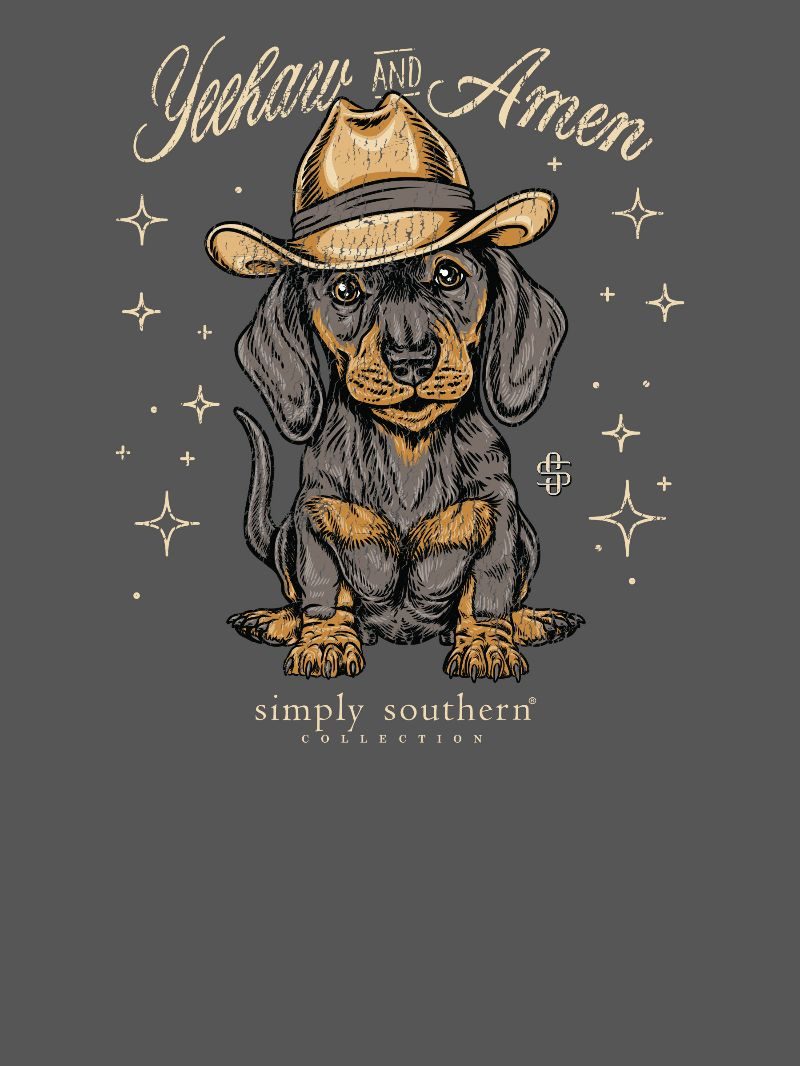 Yeehaw and Amen - Dachshund - F26 - SS - YOUTH T-Shirt