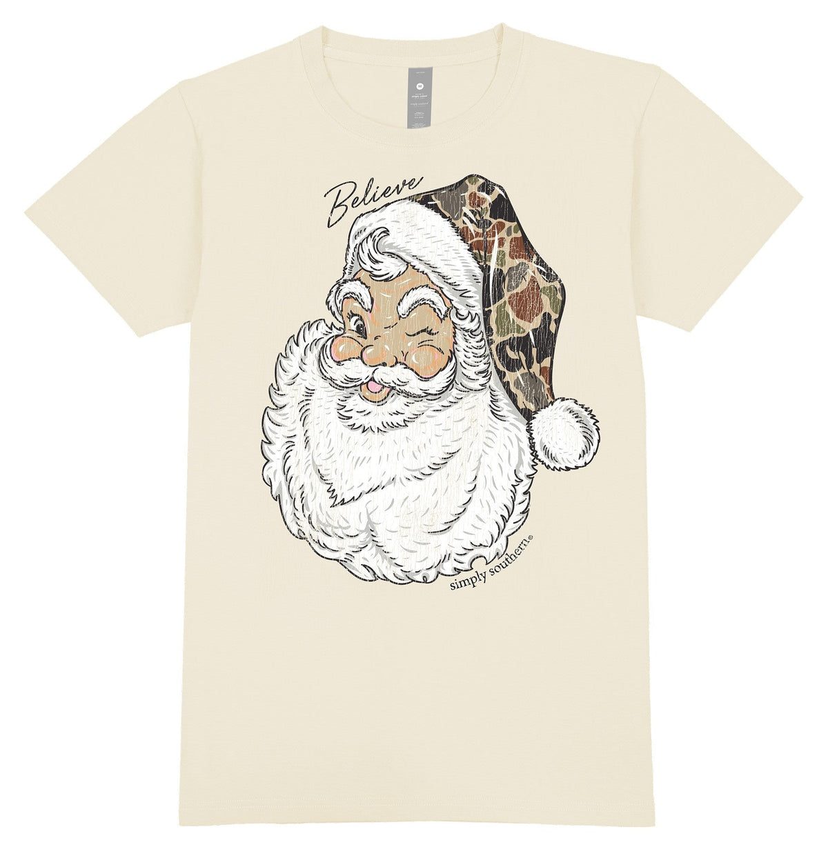 Camo Santa - Believe - Christmas - F25 - SS - Adult T-Shirt