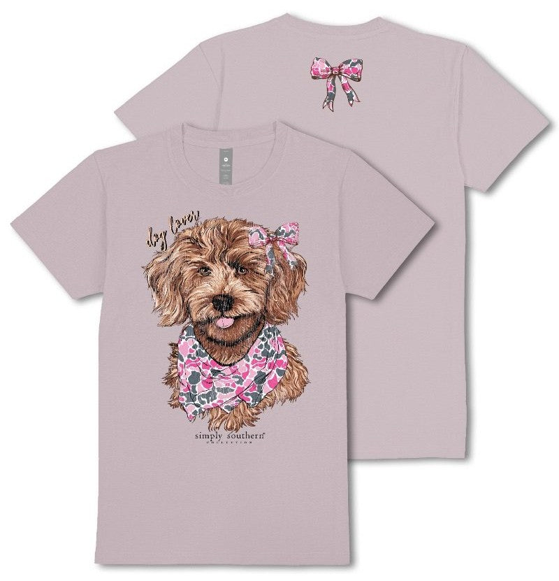 Dog Lover - Pink Camo - Bow - F25 - SS - Adult T-Shirt