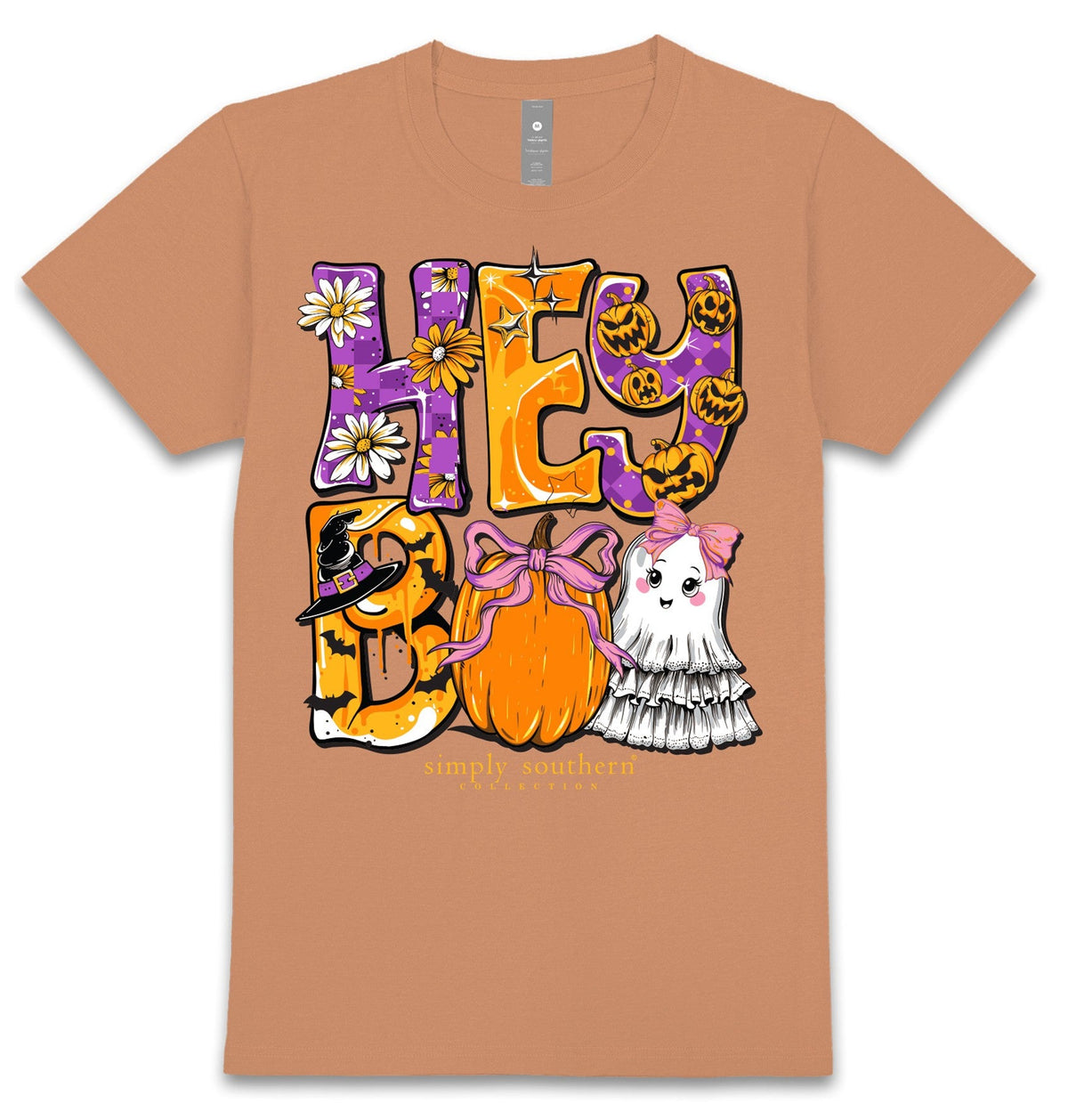 Hey Boo - Halloween - Pumpkin - Ghost - SS - F25 - Adult T-Shirt