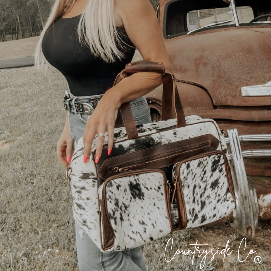 Saddlemen Cowhide Duffle Bag and Cowhide Toiletry Bag BUNDLE