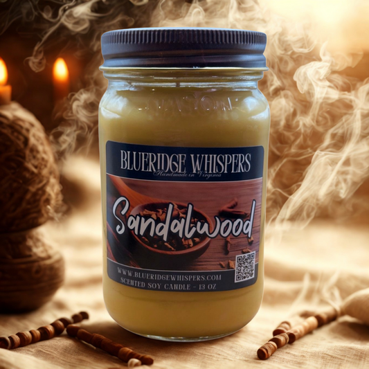 Sandalwood – Warm & Woody Scented Soy Candle