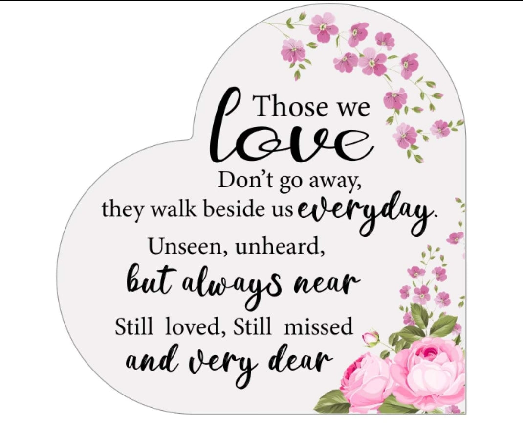 Memorial Heart With Gift Box - Acrylic Floral Design