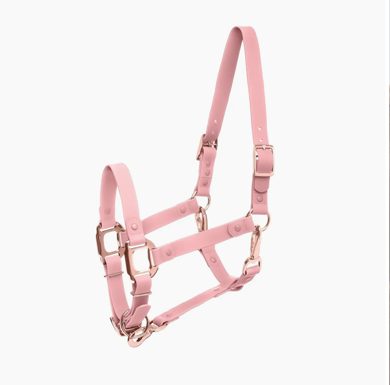 100% Waterproof Pink and Rose Gold Horse Halter