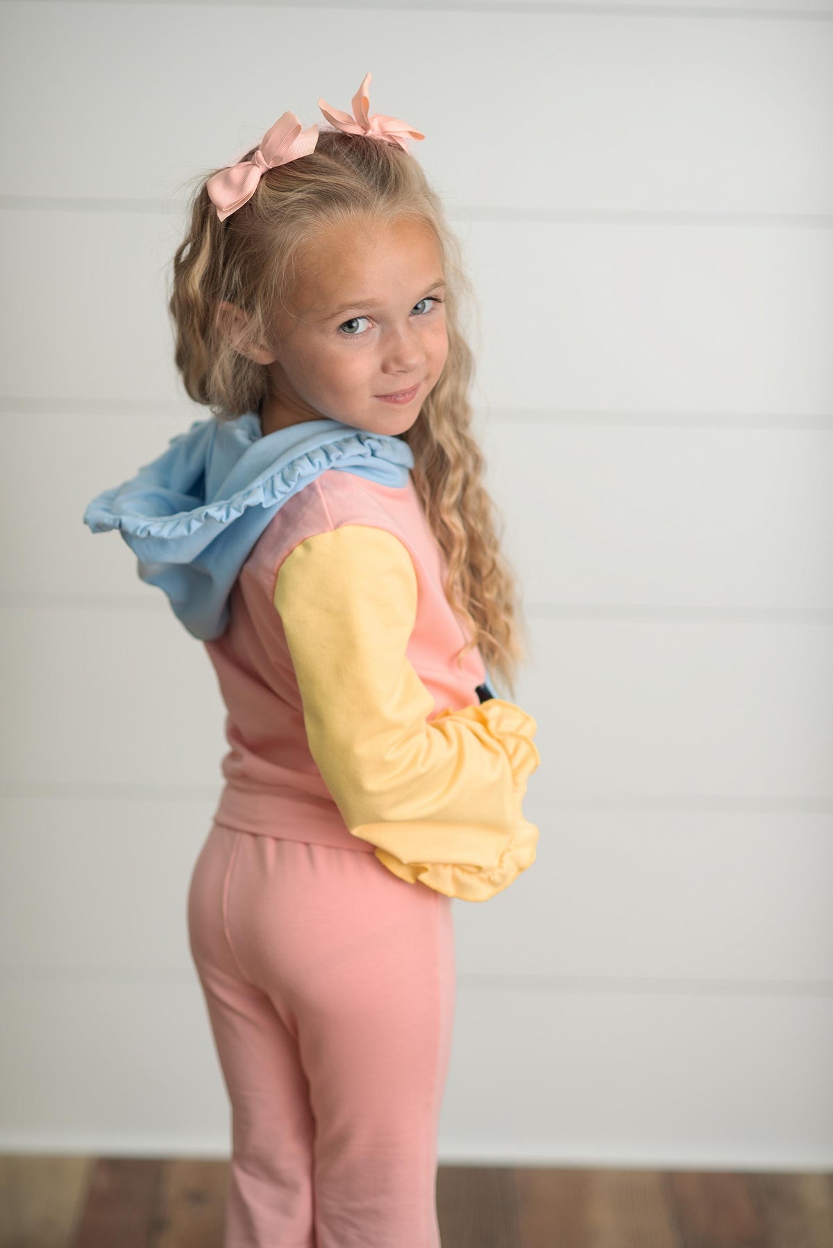 Color Block Hooded Set