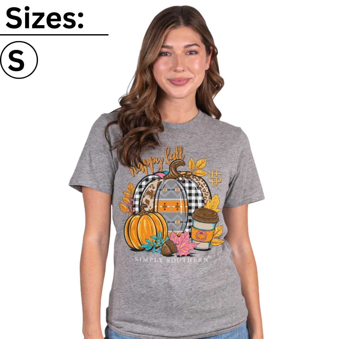 Happy Fall - Pumpkins & Latte - SS - Adult T-Shirt